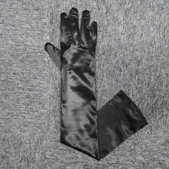 1 Pair Smooth Satin Long Gloves Silky Material Fancy Dress Gloves Wedding Dress Photography Accessories