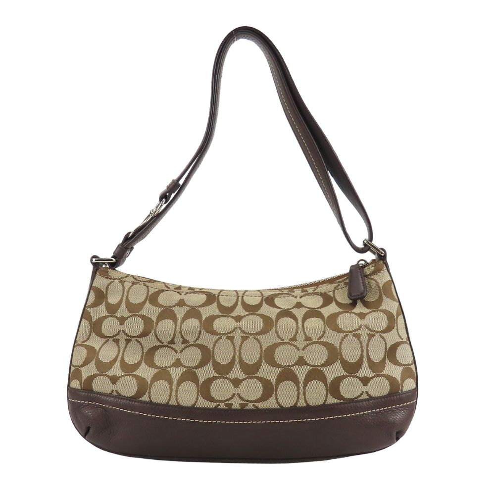 Used COACH Shoulder Bag Signature F24028 canvas/leather beige Brown