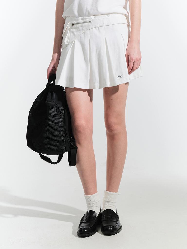 Grove Pia Pleated Skirt (White)