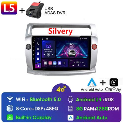 Android 14 Car Radio for Citroen C4 C-Triomphe C-Quatre 2004-2009 Multimedia Video Player Navigation GPS Carplay 4G QLED Screen