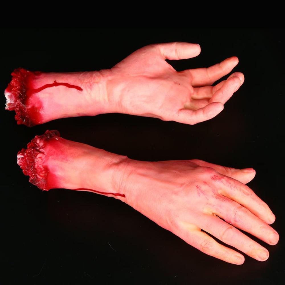 1 Pair of Horror Cuts Bloody Fake Arms Halloween Party Cosplay Decoration Props