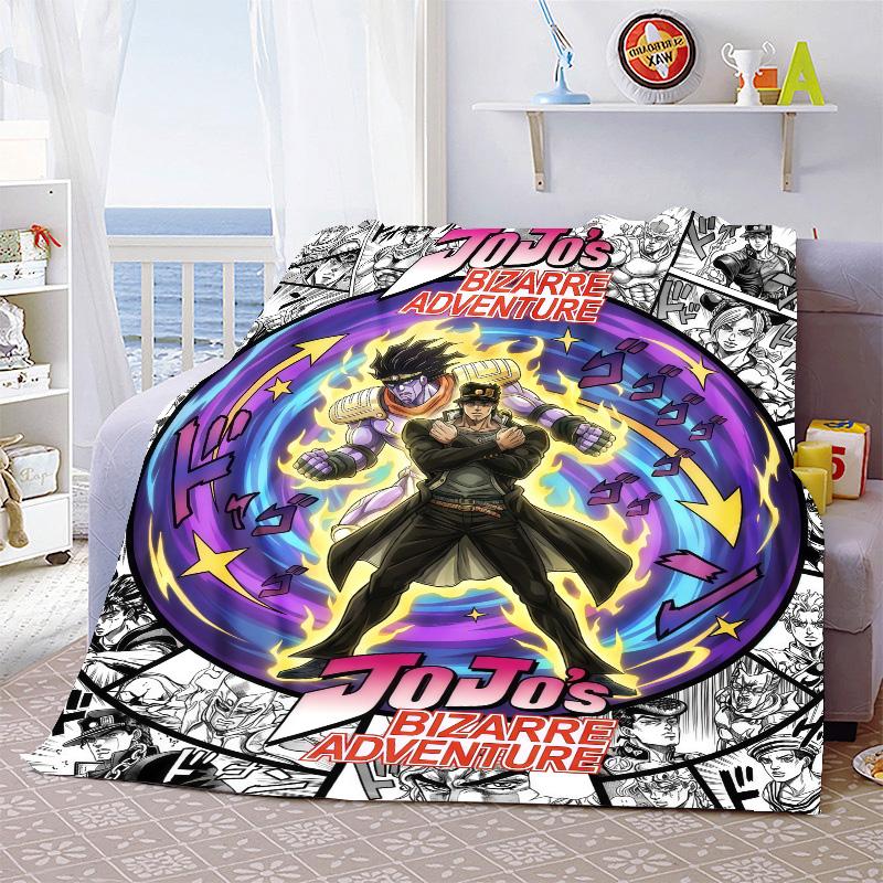 JoJo Bizarre Adventure Cozy Blanket Flannel Throw Soft Warm Lightweight Sofa Bed Blanket Home Decor -QJY