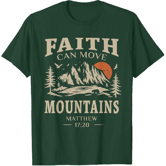Lift My Eyes To the Mountains - Psalm 121 Faith Design T-Shirt