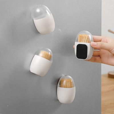 Egg Magnet Toothpick Box Kitchen Restaurant Toothpick Storage Container Nordic Portable Toothpick Jar Refrigerator Sticker Decor
