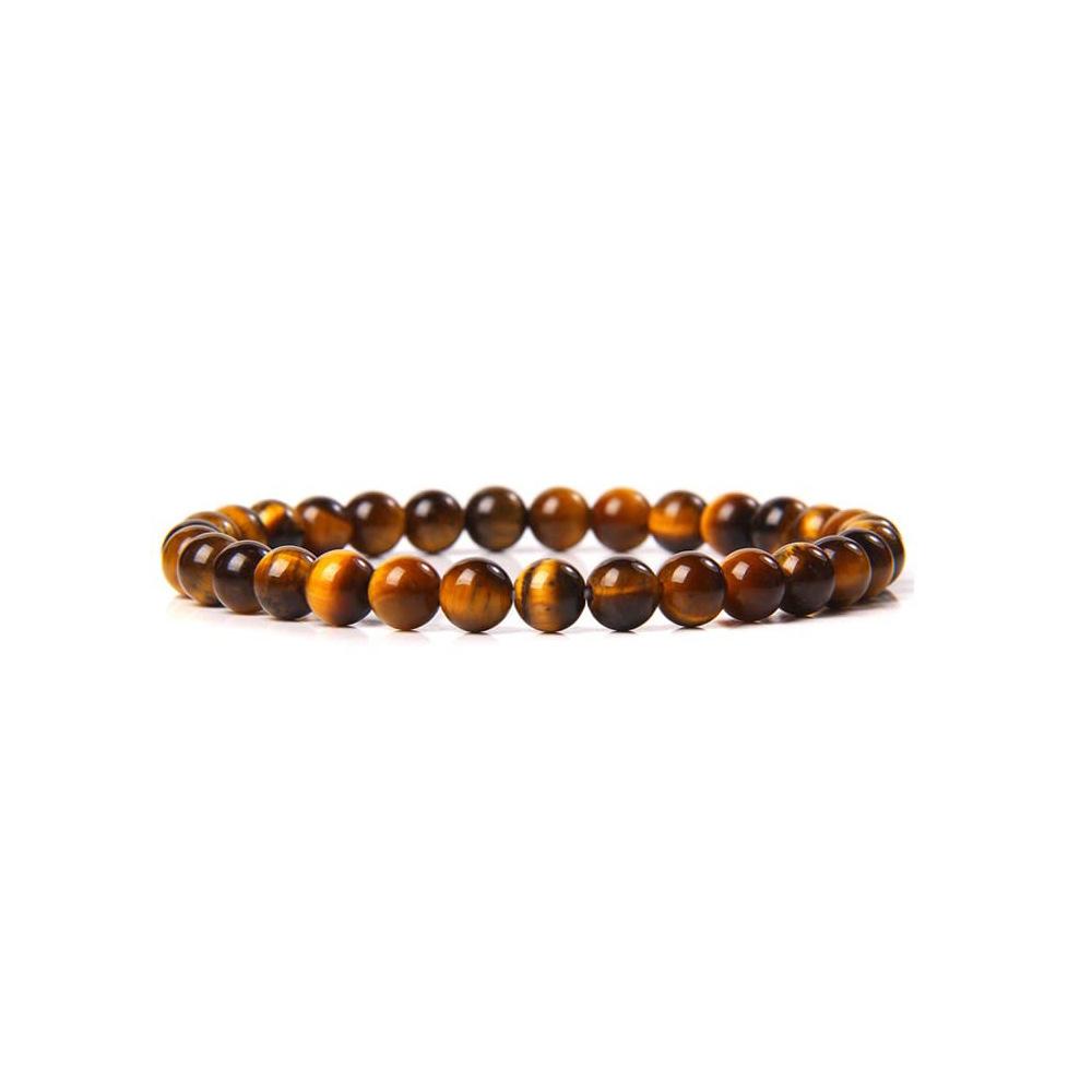 6mm Stone Bead Bracelet for Men and Women, Healing Crystal Stone Round Bead Bracelet Set, Elastic Energy Bracelet