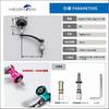 HEIGHTEN 56mm Reel Handle with 30mm Compatible with Shimano and Daiwa Spinning Aurora Series Knob, Reels, (Black & Gold) (HT26703)