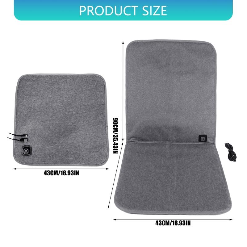 4 Zone Uniform Heating Seat Cushions USB for Comfortable Warmth in Back Waist and Legs During Outdoor Use