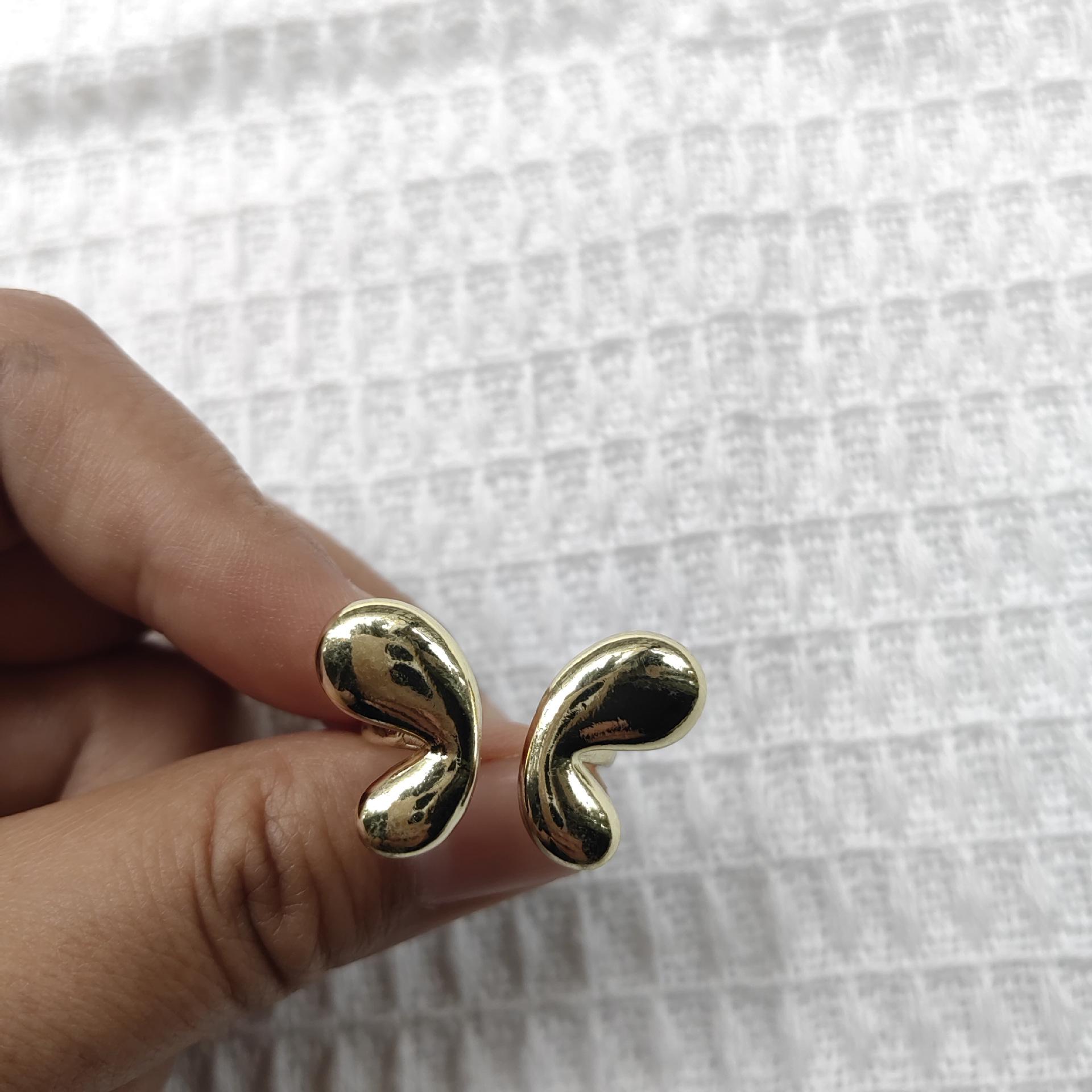 Brass-Plated Open Butterfly Design Ring - European  American Style