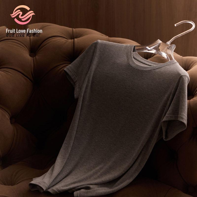 

Mulberry Silk Lyocell Round Neck Short Sleeve T-Shirt Medium