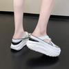 Fashion 7CM Bling Shoes Thick Sole Slides Women Chunky Sneakers Platform Wedge Breathable Slippers Comfortable Hollow Summer Shoes
