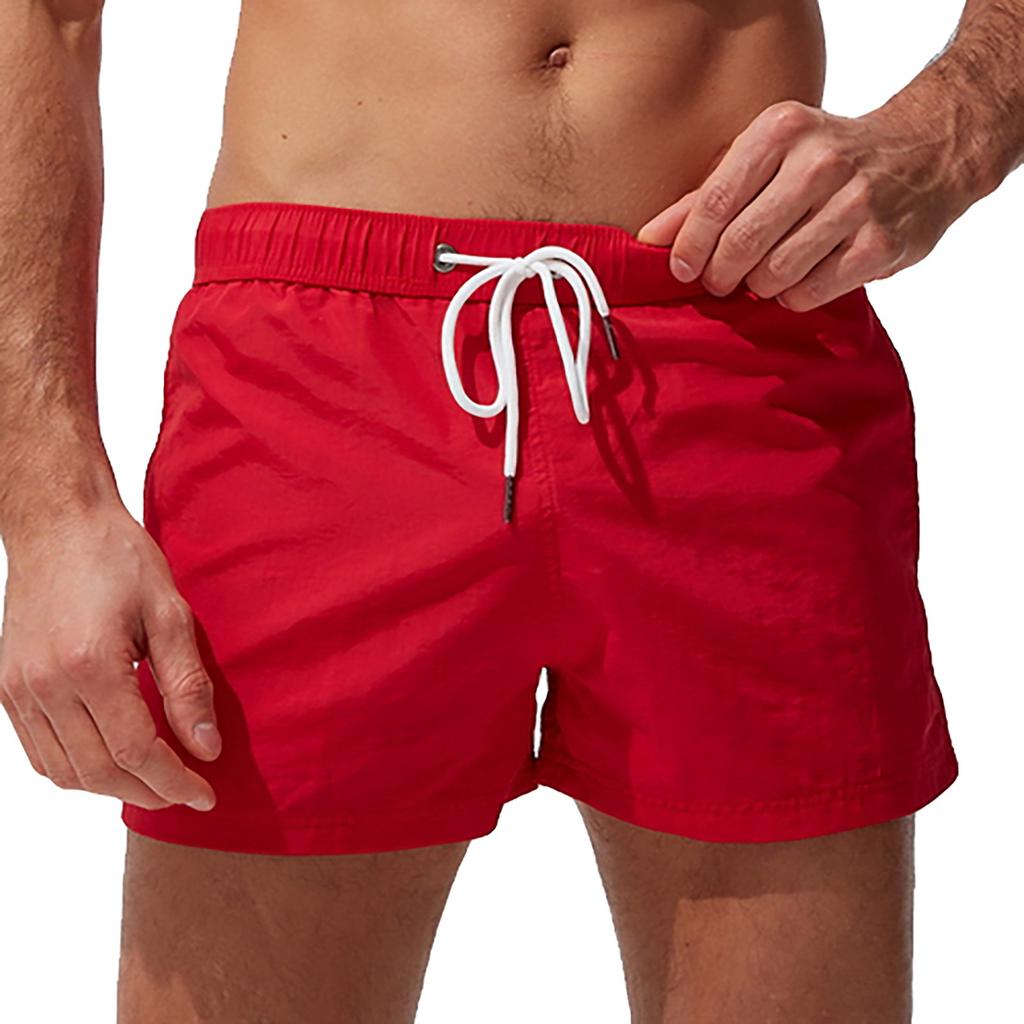 Men's Beach Pants Pocket Zipper Surf Shorts Casual Fashion Swimming Trunks