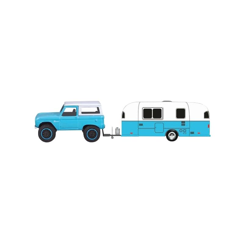 

Maisto 1/64 1966 ford bronco/camper trailer blue/white Finished product