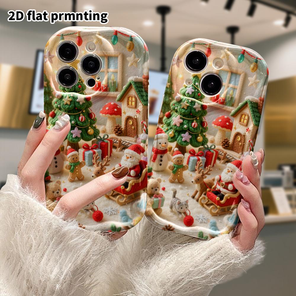 Phone Case: 2D flat, suitable for iPhone 18, 17, 16, 15, 14, 13, 12Pro protective case, mini amusement park, perfect Christmas and Halloween holiday g