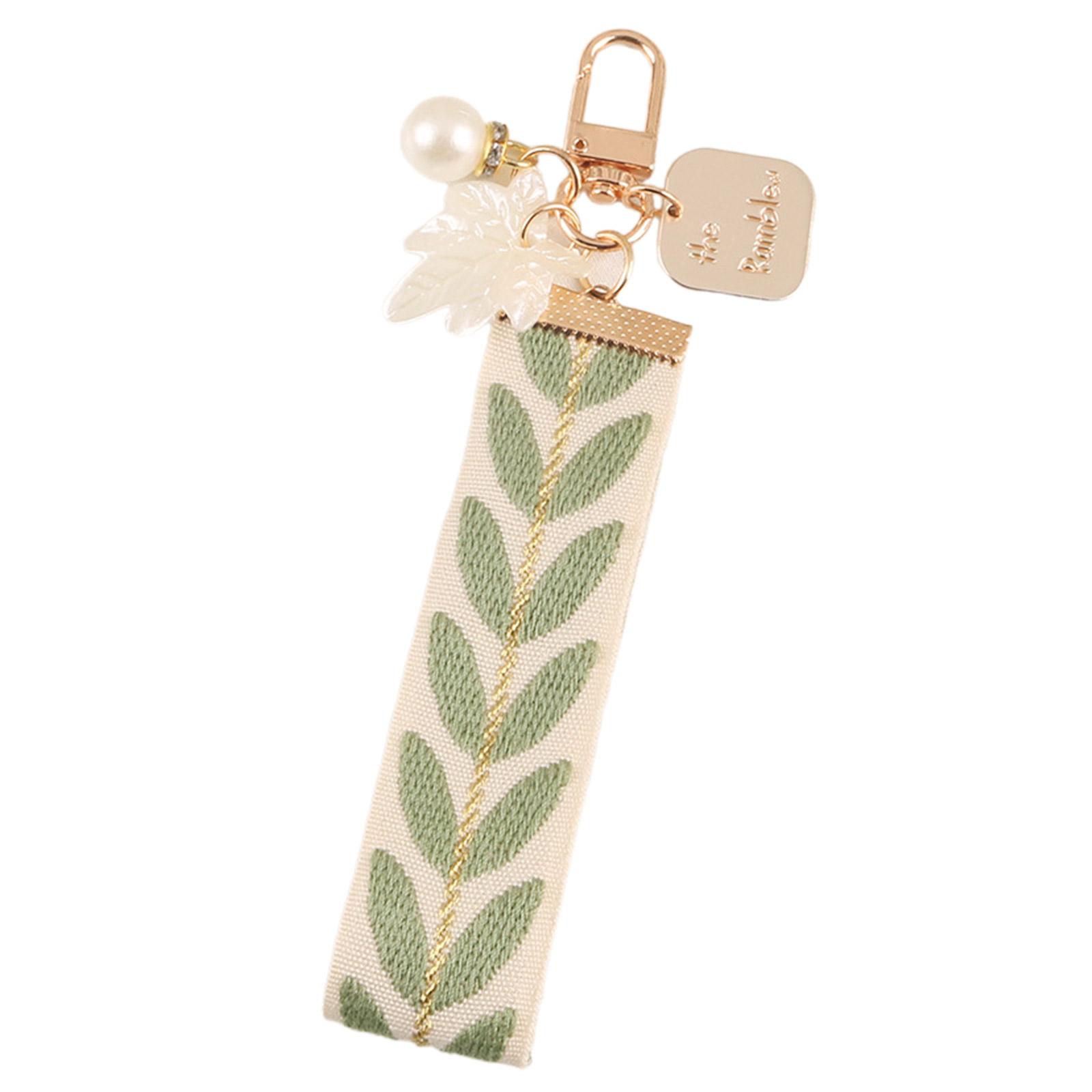 

Брелок-ремешок на запястье Милые брелоки с узором листьев Модные брелоки с подвеской из перламутровой раковины для телефонов, кошельков, украшений C