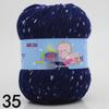 Bean Color Dot Medium Thick Hand-Knitted Yarn Silk Protein Fluff Sweater, Scarf, Jacket, Hat Wool for DIY Knitting
