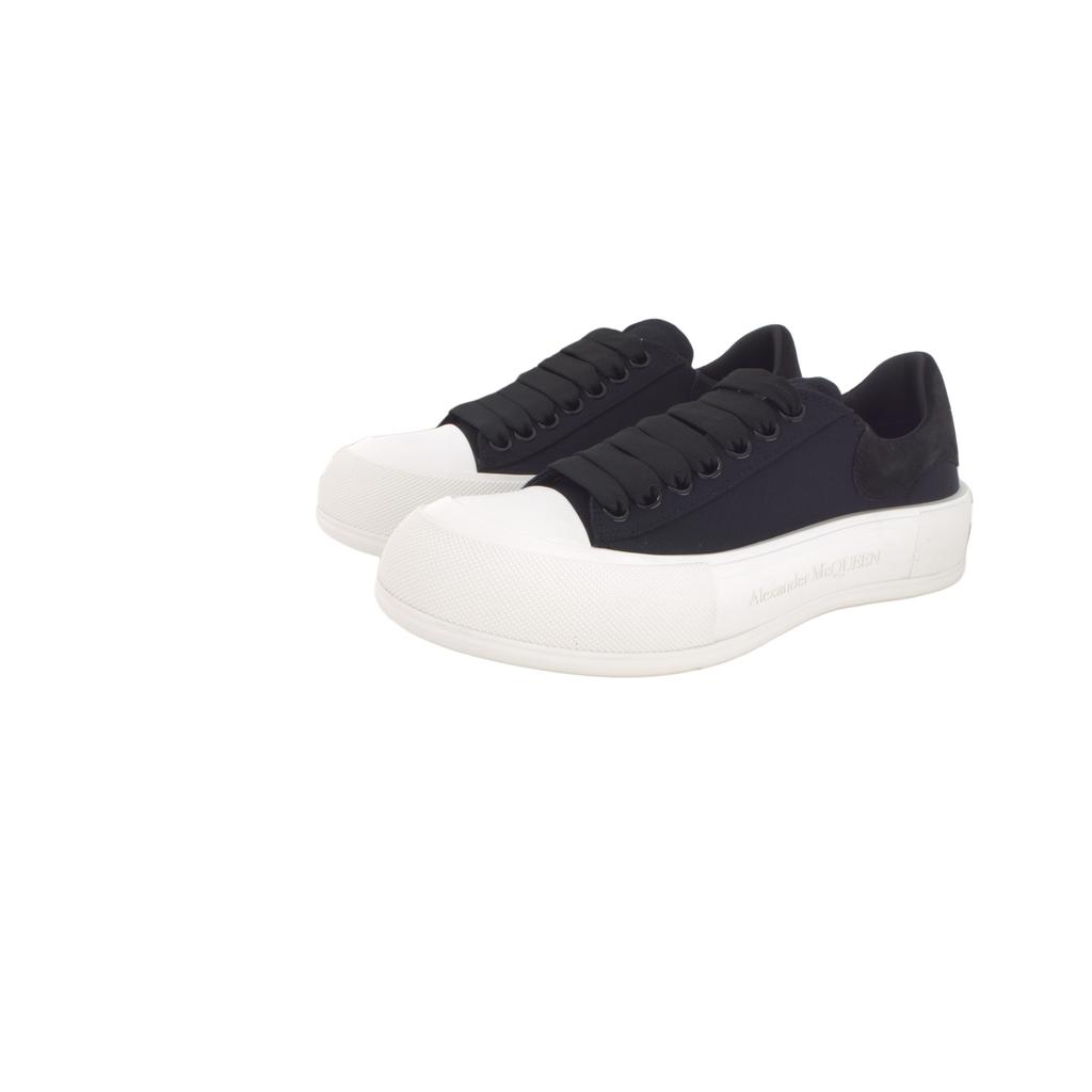 Alexander McQueen Deck Plimsoll Lace-Up Trainers 'Black White' Men's 707680W4MV71070
