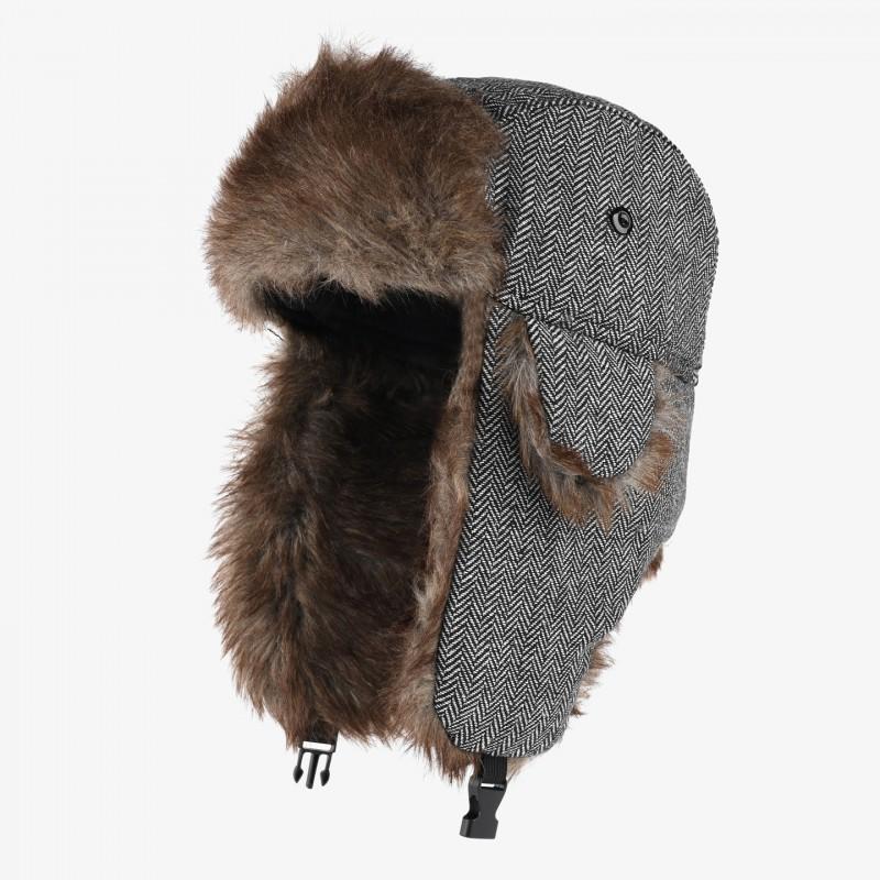 Unisex Warm Fleece Lined Peaked Cap Winter Hat With Ear Protection Adjustable Fit Cotton Blend Beanie Cold Weather