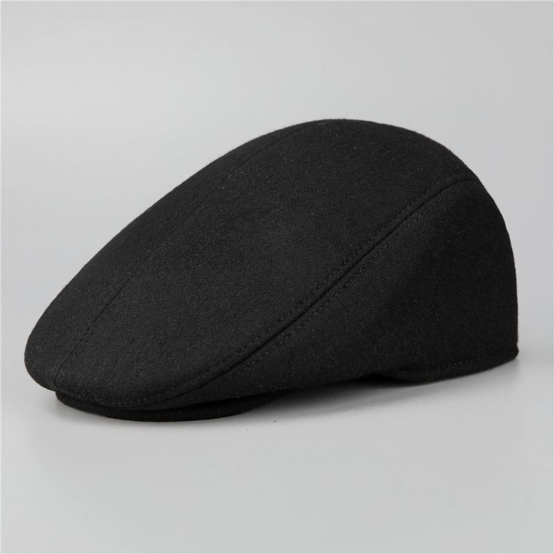 Autumn Winter Men's Duck Tongue Hat Thickened Ear Protection Elderly Hat Middle Aged Grandpa Dad Cotton Hat Old Man Forward Hat
