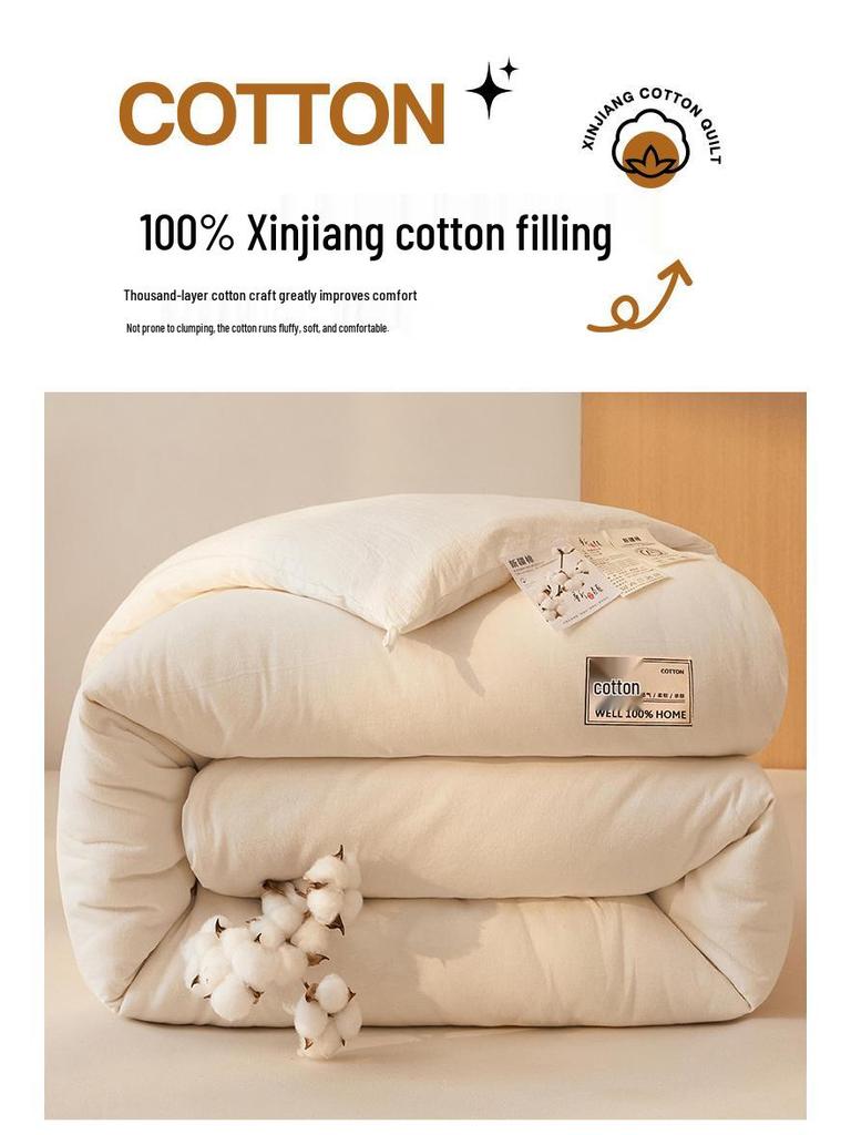 Premium Cotton Quilt: Class A, Single/Double, All-Season, Extra Thick for Winter Warmth