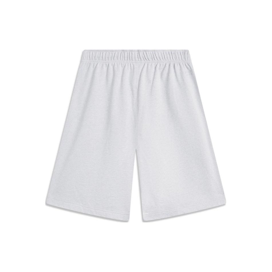 Li-Ning Sports Lifestyle Series Lace-Up Printed Letter Casual Loose Shorts Men shorts Lin-Chuan-Gray AKSU625-5