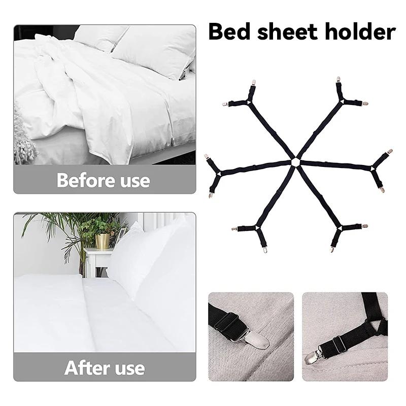 12 Clips Adjustable Elastic Bed Sheet Holder Mattress Clip Fasteners Cover Blankets Non-Slip Fixing Strap Grippers