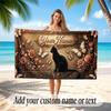 Cat Theme Soft Beach Towel Personalized Custom Name Text Towel Portable for Beach Pool Travel