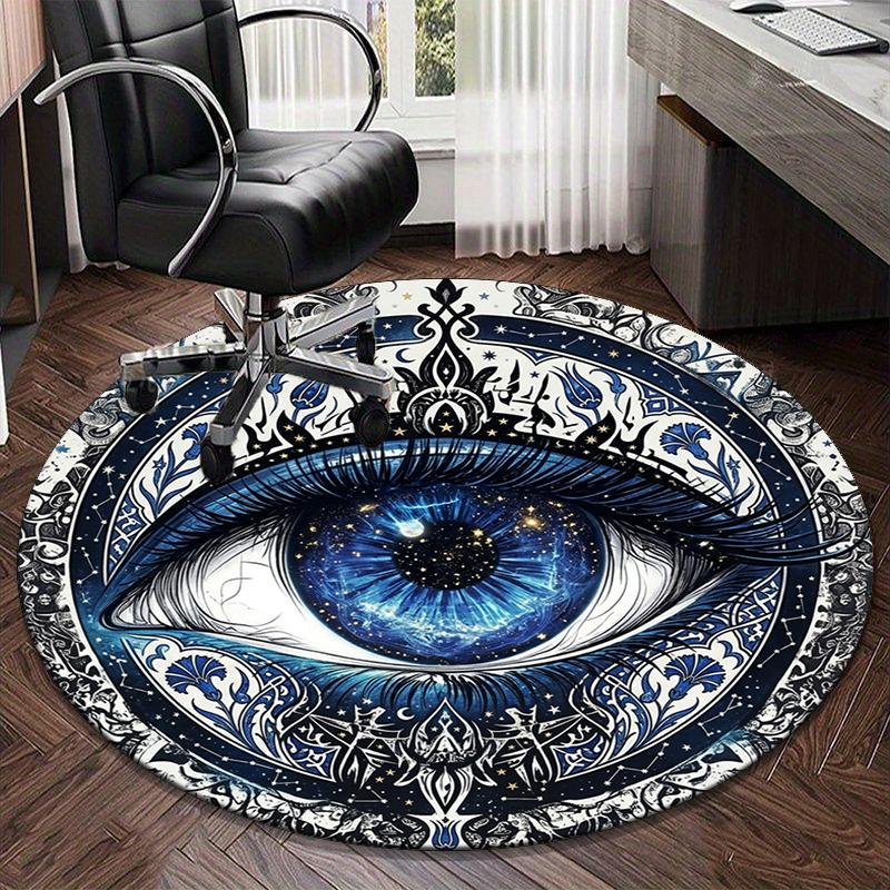 Evil Eye Stained Glass Design round carpet Chair cushion Round Entryway Rug, Soft Round Rugs for Living Room, Bedroom, Circle Carpet decor gifts