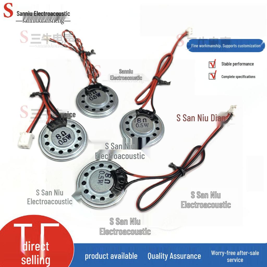 28mm 2.8cm Ultra-Thin Round Iron Shell 0.5W 8 Ohm Speaker with Internal Magnet