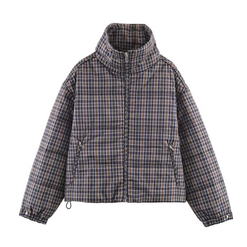 2025 Winter European Style Plaid Cotton Jacket Coat Medium
