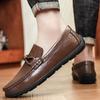 Fashion Flat Bottomed Anti Slip Comfort Low Top Loafers Lightweight Outdoor Driving Shoes Brand Business Office Men Leather Shoe