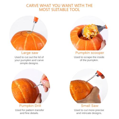 NUOLUX Pumpkin Carving Tools, Carving Chisels, Halloween DIY Pumpkin Knife, Pumpkin Carving Kit, Decorative Cutting Tools, Set of 4