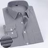 Classic Stripes Men's Top Quality Dress Shirts Long Sleeve Slim Fit Solid Color Business Formal White Shirt Male Social Clothing