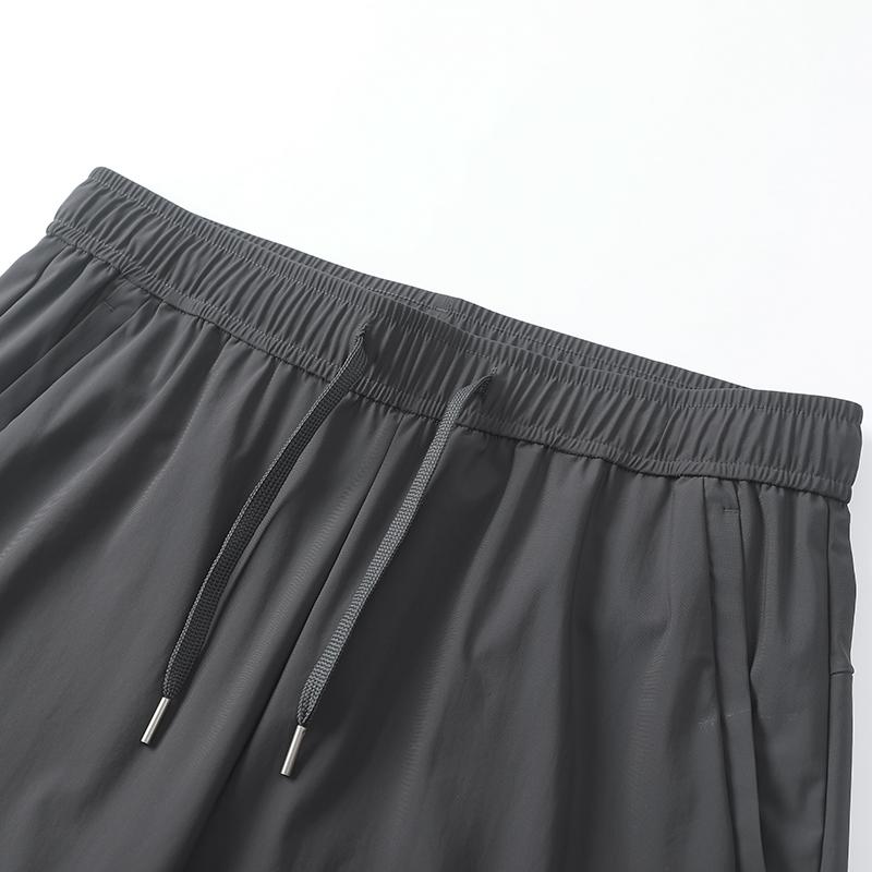 Men's Plus Size Outdoor Shorts, Outdoor Sports and Leisure Ice Silk Shorts, Five Quarter Length Shorts, Loose Straight Leg Elastic Quick Drying Shorts