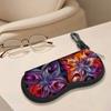 Abstract Floral Print Protective Glasses Case, Vibrant Geometric Sunglasses Case, Durable Zipper Eyewear Storage Box, Portable Fashion Accessory Organ
