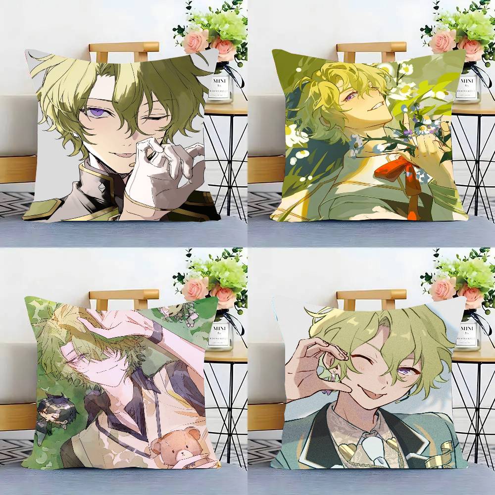Anime Tomoe Hiyori E-ensemble Stars Pillow Case Fashion Square Pillowcase Bedroom Sofa Room Ins Decoration Leisure