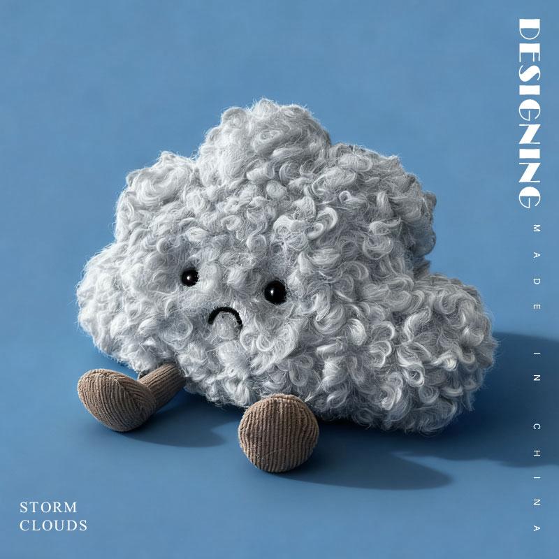 Jucării de pluș meteo creative pentru copii Păpușă de desene animate Soare Lună Nor Drăguță Moale Umplută Design Fulg de Nea Picătură de Ploaie Decor de Festival Cadou