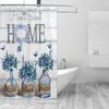 Tijuboni Farmhouse Hydrangea Shower Curtain Blue Flower Shower Curtains for Neutral Country Floral Bathroom Decor Rustic Shower