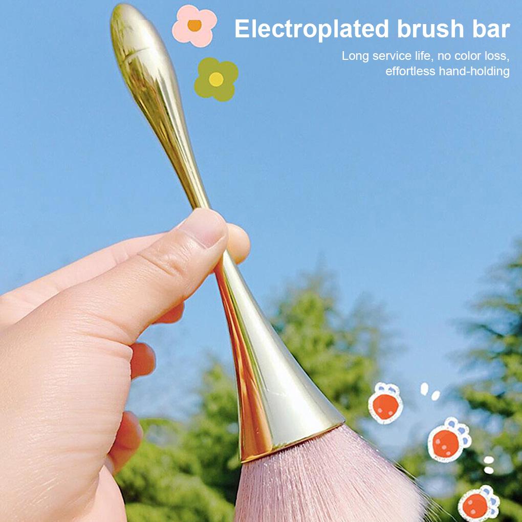 Makeup Brush Eye Shadow Foundation Powder Blending Cosmetic Brushes Long Handle Plating Reusable Make Up Tool Replacement