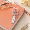 Strawberry Badge Reel Nurse Reel, Funny Retractable Glitter Acrylic Name Tag Holder with Decorative Clip, Sparkly Cute ID Card for Teachers