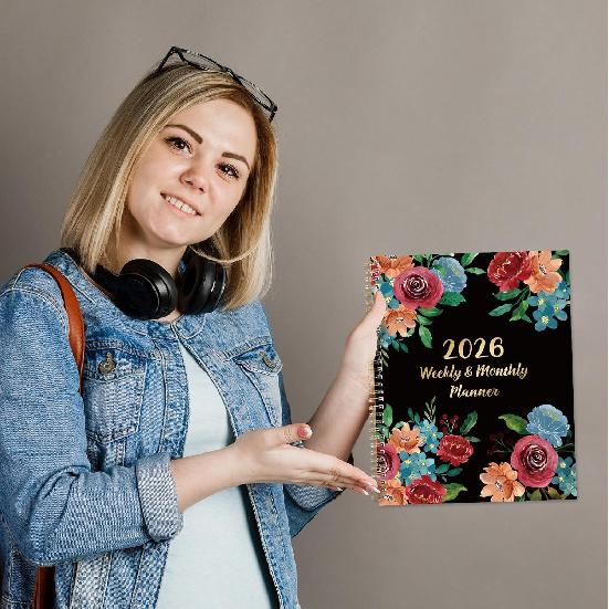 2026 Planner - Planner 2026, Jan. 2026 - Dec. 2026, 9” x 11”, 2026 Planner Weekly and Monthly, 2026 Weekly Monthly Plannr with 12-Month Tabs,