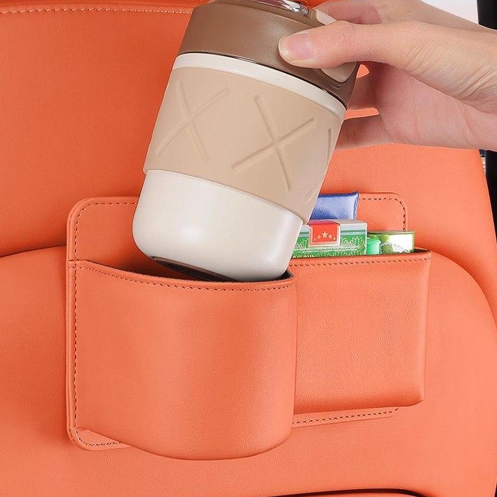 Backseat Cup Holder Leather Bottle Holder For Car Backseat Automotive Storage Organization For Truck RV Automotive Pickup Sedan