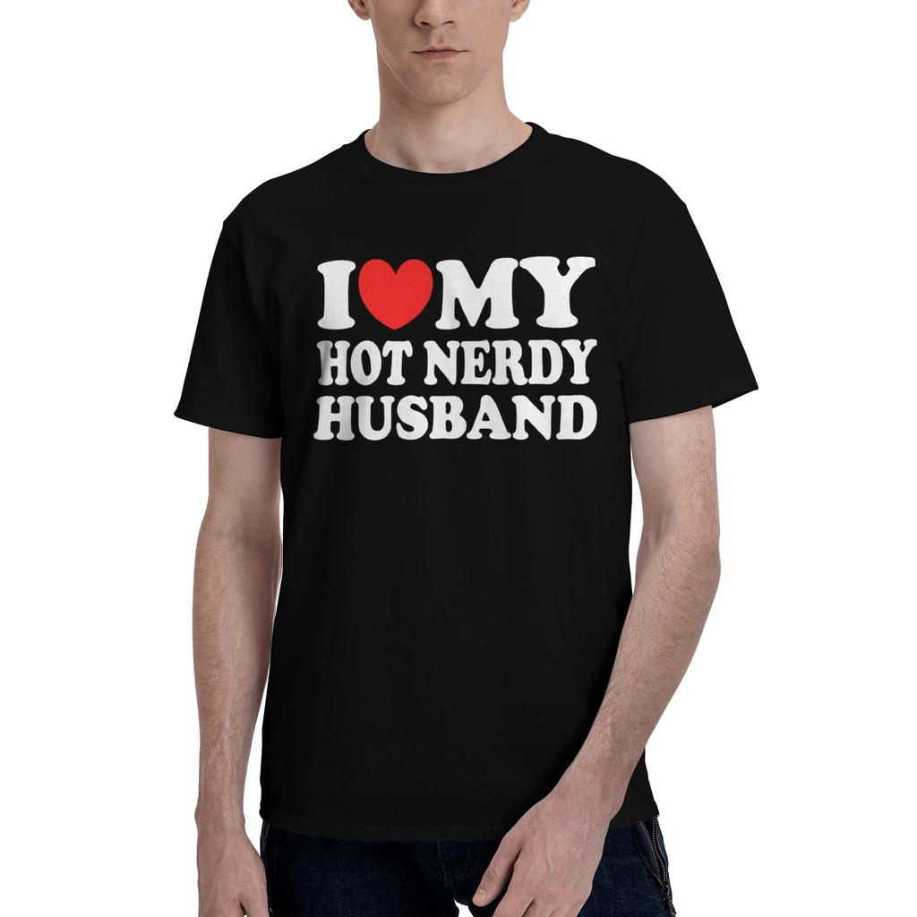 I Love Hot Dads Unisex Unisexs T Shirt Casual Tee Shirt Short Sleeve Crewneck Tshirts Cotton Printing Tops