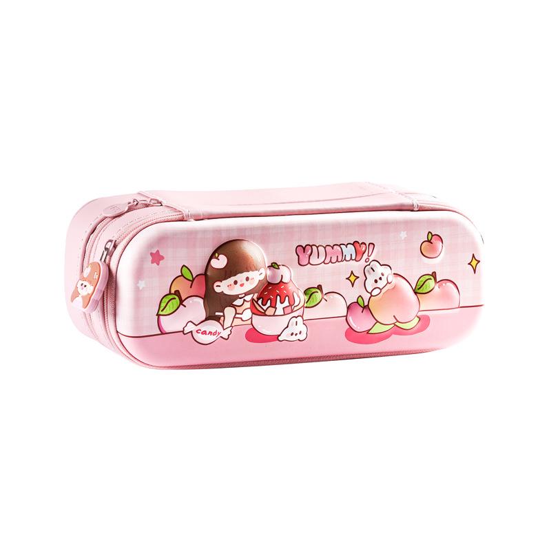Trousse à crayons 3D dessin animé Kaba pour enfants, Double couche, Grande capacité