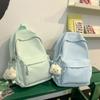 Schoolbag Fresh and Sweet Solid Color Versatile Simple Junior High School Student Schoolbag Lightweight Large Capacity Go Out Leisure Commuting