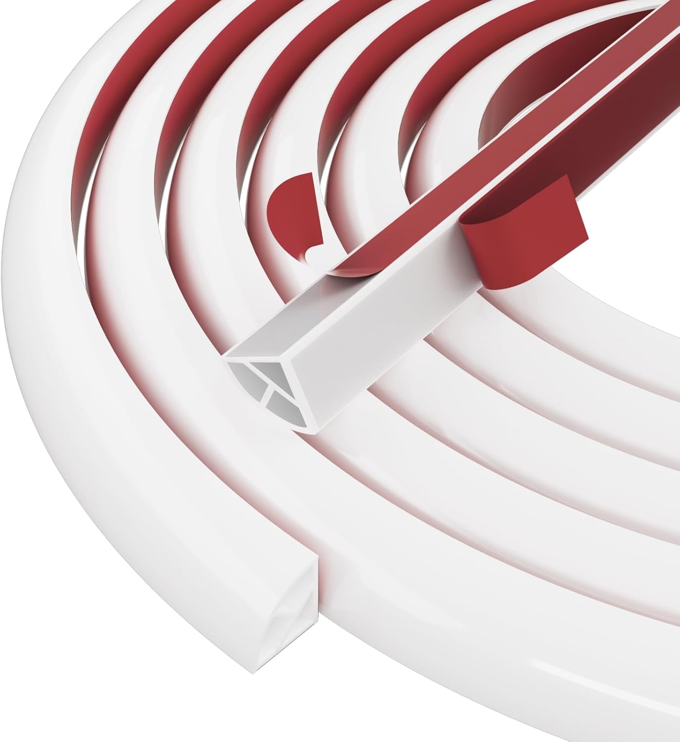 

1PC 2M/78.74in Flexible Quarter Round Molding Bendable Molding Trim,Peel and Stick Edge Trim Molding Around Curved Stairs 2m білий