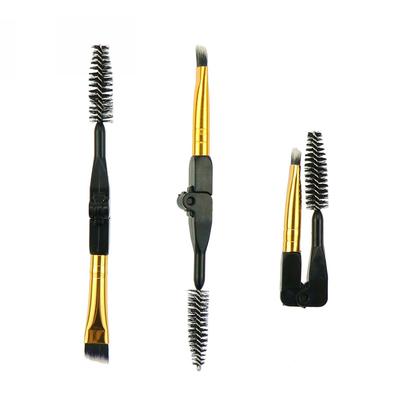 Faltbarer Augenbrauenpinsel Eyelinerpinsel Make-up Pinsel Doppelseitiger abgeschrägter Pinsel Spoolie-Bürste 2 in 1 Wimpern-Augenbrauenbürste Make-up Werkzeug