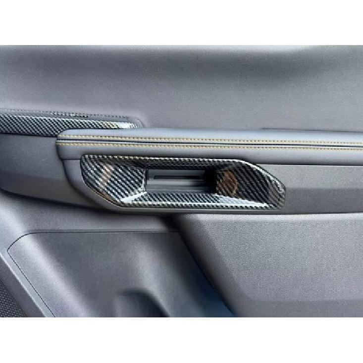 Carbon fiber style inner door handle panel cover trim fit for Ford Ranger 24-25