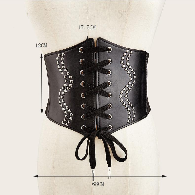 Rivet Fashionable And Strap Design Women Elastic Waistband For Dressing Dress