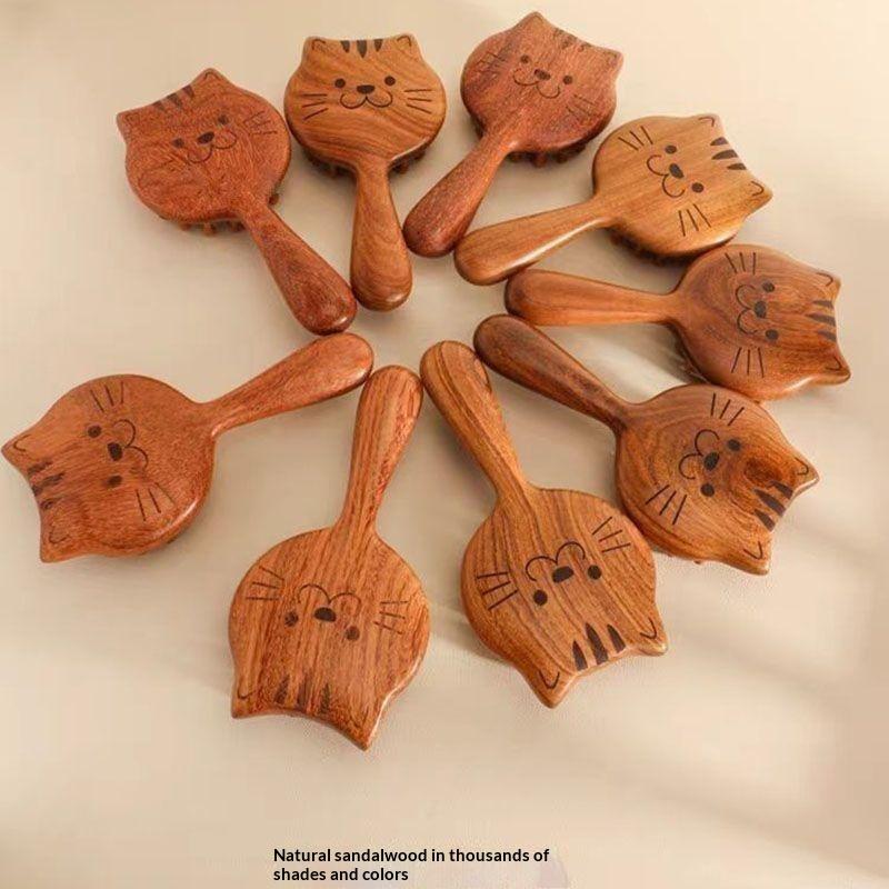 Sandalwood Scalp Massage Comb 28 Coarse Toothed Gua Sha Head Brush for Hair Growth Promoting Body Massage Home Use