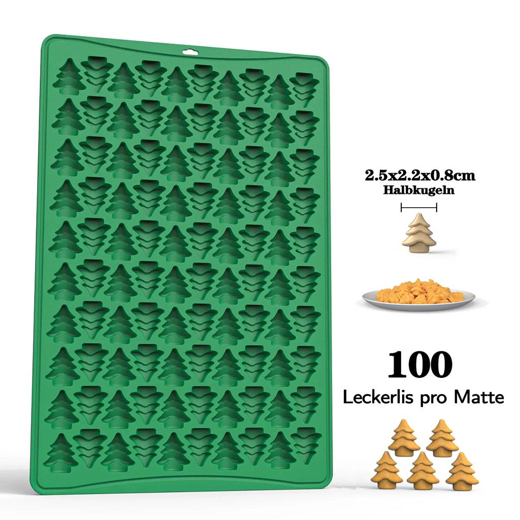 100 Löcher Schokoladenform Halloween Weihnachten Silikon Backform Keksform Mini Haustier Hund Snack Keks DIY Lebkuchenmann